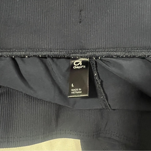 GAP Fit Women’s Large Navy Rib Mix Joggers Missing Drawstring EUC Workout - Picture 7 of 10